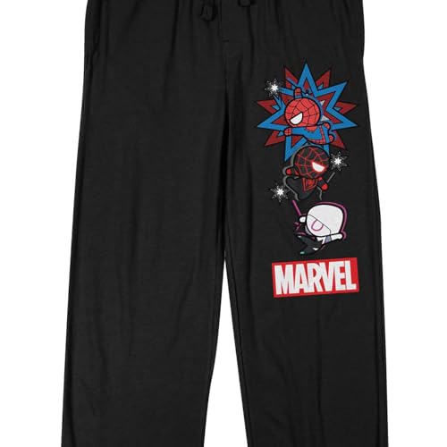 Marvel Kawaii Spider-Man And Friends Men's Black Sleep Pajama Pants2