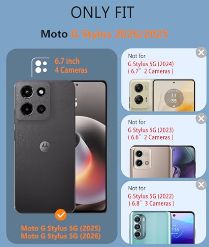 Image of FNTCASE for Moto G Stylus 2026 /2025 Case: Motorola G Stylus 2025 Case 14FT Military Grade Drop Protection with Screen Protector Shockproof Non-Slip Matte Dual Layer Phone Cover - 6.7 inch (Black)