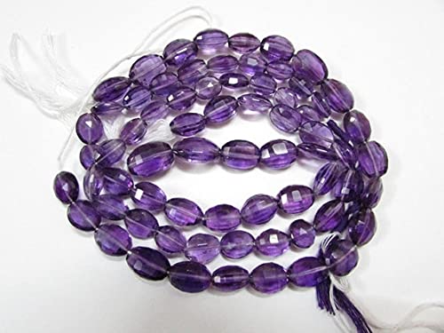 Améthyste naturelle véritable en perles ovales facettées pour bijoux haut de gamme