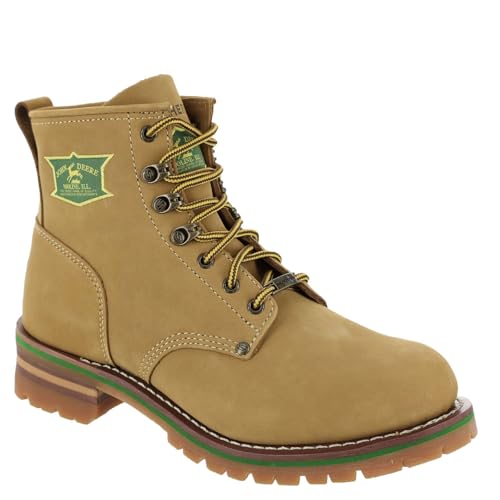 Skechers Men's John Deere: Cascades Leather Lace-Up Work Boots, Wheat/Natural, 10