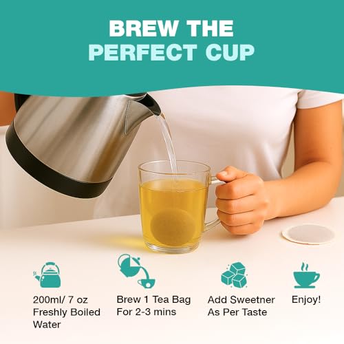 هاندبيك، شاي النعناع الفموي (100 كيس شاي عشبي) أوراق نعناع ممتاز، خالي من الكافيين | غير معدل وراثيا، خالي من الغلوتين | معتمد حلال 100% | أكياس شاي مستديرة صديقة للبيئة | خفيفة ومنعشة