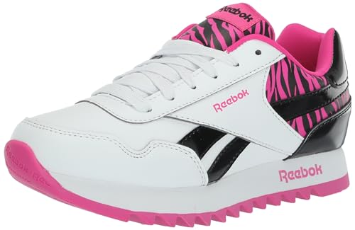 Reebok Royal Classic Jogger - Tenis de plataforma para mujer, Blanco/Negro/Rosa láser, 1.5 Little Kid