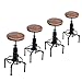 FUBIRUO Set of 4 Vintage Industrial Kitchen Counter Swivel Bar Stool Height Adjustable 23.6
