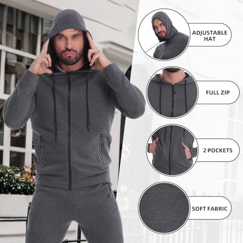 RYLY rexperformance Mens Tracksuit 2 Piece Set Casual Sweatsuits Full Zip Track Suits Jogging Athletic Suit Sets(XL) — view 4