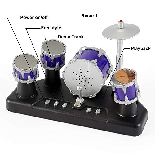 Liberty Imports 3210B Finger Drum Set Electronic Mini Desktop Small Novelty Toy Desk Instrument Game With Sounds And Lights For Kids thumb #1