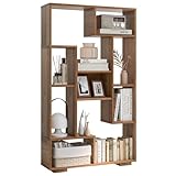 Bibliothèque Géométrique : Différente des autres, cette bibliothèque moderne adopte un design géométrique unique avec plusieurs étagères ouvertes, offrant un grand espace de rangement pour tous vos objets quotidiens tels que des livres, des plantes et des albums.