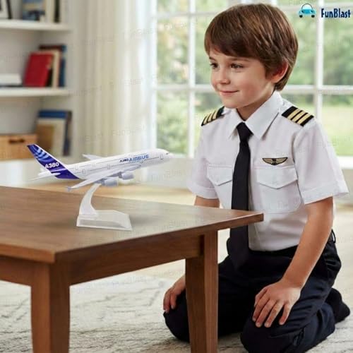 Image of FunBlast Diecast Aeroplane Scale Model - Airplane Miniature Model Only for Display, Size -14 Cm (A380-Airbus)