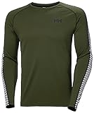 Helly Hansen Mens LIFA Active Stripe Crew, Utility Green, M