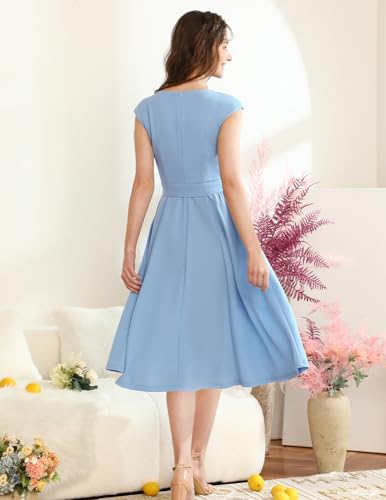 image for DRESSTELLS Women's Cocktail Dresses, Blue Summer Formal Wedding Guest 