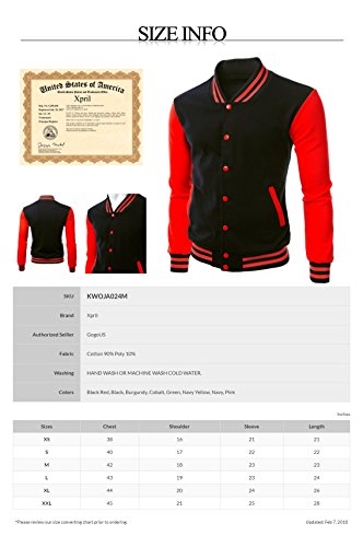 Men's Stylish Color Contrast Long Sleeves Varsity Jacket4