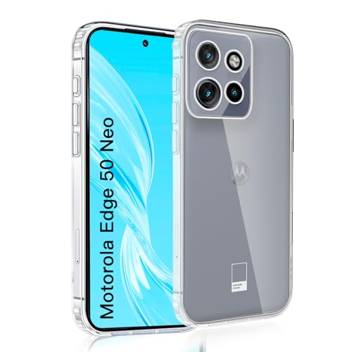wsiiroon Clear Handyhülle für Motorola Edge 50 neo Hülle Stoßfest Kratzfest Anti-Fingerabdruck Anti-Rutsch Fallschutz Schutzhülle Unterstützt kabelloses Laden für Edge 50 neo Case (Transparent)