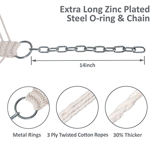 Image of SUNCREAT Double Tree Hammock with Hardwood Spreader Bar, Extra Large Soft Pillow, Heavy Duty Hanging Hammock for Indoor, Outdoor, Blue Pattern