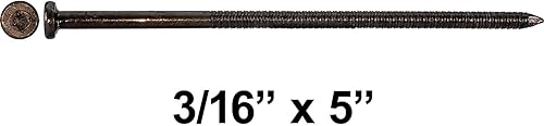 Miniatura 2 de Jake Sales Clavos de granero de poste con revestimiento de vinilo recubierto de vinilo de 5 pulgadas. 40D - 5 libras  140 clavos. Se utiliza para