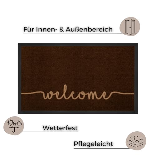Hanse Home Printy Doormat for Indoor and Outdoor Use 45 x 75 cm, Dirt Trapper Mat, Cosy Welcome with Lettering - Image 2