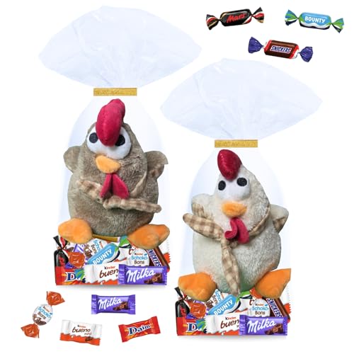 2 Assortiments de 30 Chocolats de Pâques et leurs Poules : Kinder, Célébrations, Milka, Daim | Idéal à Offrir, Cacher ou comme Décoration de Pâques