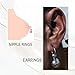 AccGin Earring Adjustable Load Ring PA Piercing Jewelry 316L Surgical Steel 14G 12G Nipple Rings for Men Women 2Pc Silver