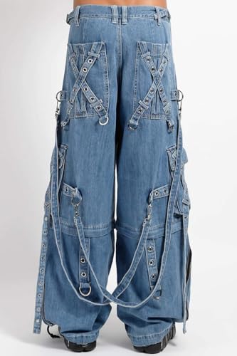 Denim X Strap Pants [Light Blue]3