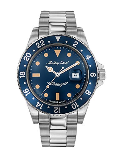 Mathey-Tissot Stainless Steel Swiss Made Automatic Vintage Analog Blue Dial Men Watch - H901Atbu, Silver Band (B07KPTCQX2) Amazon Price History, Amazon Price Tracker