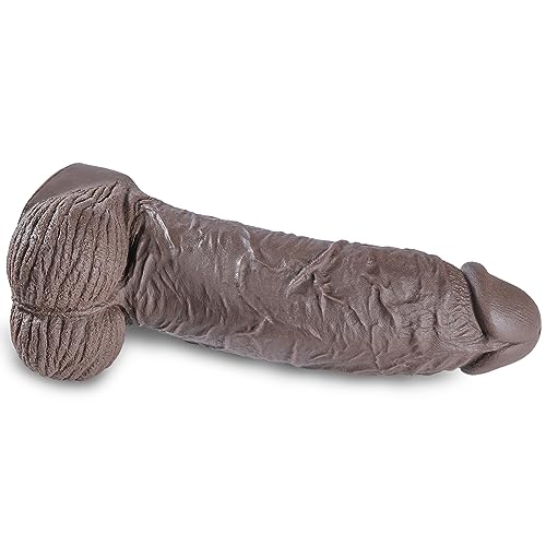 realistischer riesen dildo, 33 * 8.3cm silikon monster dildo bbc mit realistic adern bällen, dicke xxl dildo buttplug mit saugnapf schwanz sexspielzeug für erfahrene frauen männer paare analspiele