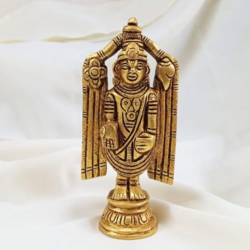 Estatua de Tirupati Balaji de latón de 4.5 pulgadas