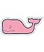 Vineyard Vines Preppy Pink Whale Vinyl Sticker Decal, 2 X 4.5-Inches