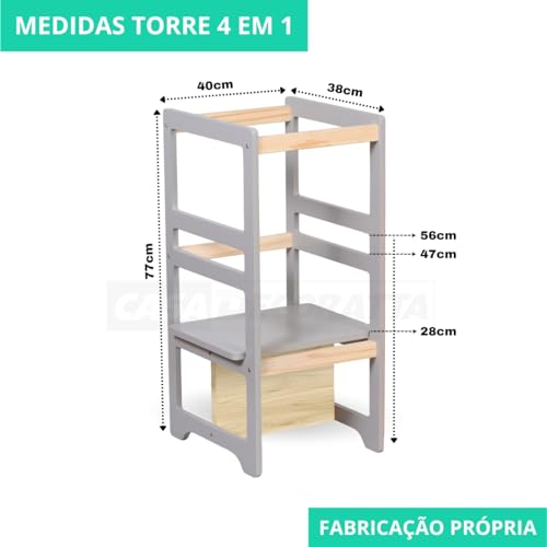 Torre De Aprendizagem Montessoriana Regula Altura Criança