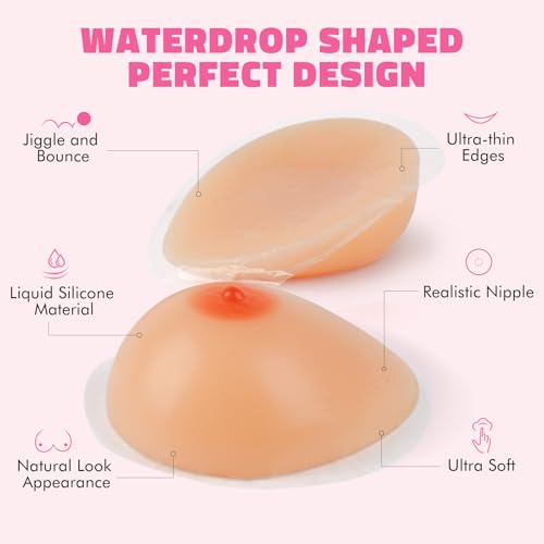 IVITA One Pair Self Adhesive Silicone Breast Forms for Mastectomy Crossdresser Prosthesis Transgender Cosplay2