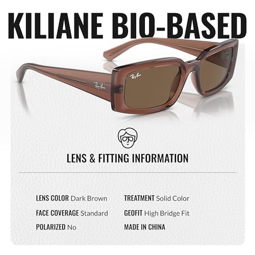 Image of Ray-Ban RB4395 KILIANE BIO-BASED Square-Round Shaped Sunglasses for Men & Women with Official RAYBAN Eyewear Kit