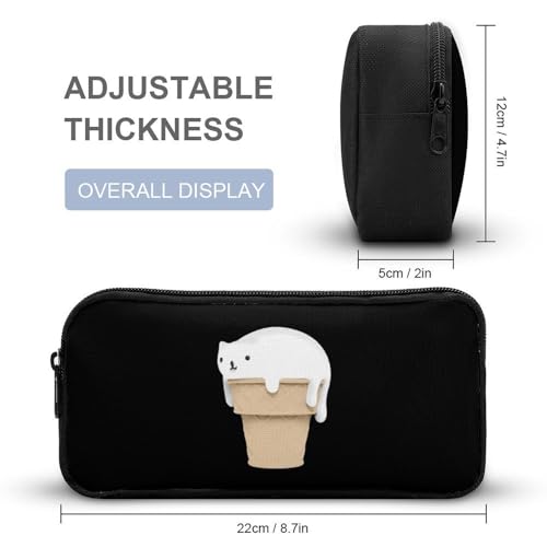 Funny Cat Ice Cream Funny Backpack Set Lunch Bag Pencil Case Makeup Bag 3 in 1 for Men Women Travel4