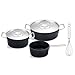 Fissler Adamant/Aluminium-Kochtopfset, 4-teilig, Töpfe-beschichtet mit Metalldeckel, antihaftend (1 Kochtopf, Bratentopf, 1 Stielkasserolle) + Induktion Original-Profi Collection® Schneebesen