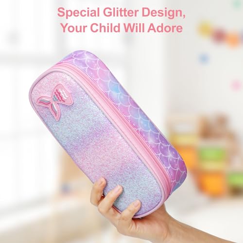 Image of Bagseri Pencil Case for Boys - Expandable Cute Kids Pencil Case | Wide Opening Pencil Pouch Organizer for School Supplies, Cute Kids Pencil Case for Boys, Blue Basketball