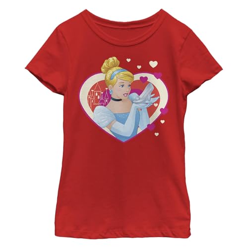 Image of Girl's Cinderella Valentine Glass Slipper T-Shirt