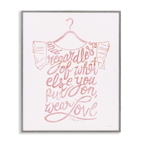 Wear Love Floral Inspirational Quote, 16 x 20 Inch Framed Giclée Print