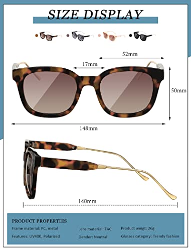 Xuhal 4 Pairs Polarized Sunglasses for Women Men Classic Square Trendy Sunglasses for Women Boys Girls UV Protection Lens Sunnies Vintage Eyewear Retro Trendy Shades Sun Glasses, 4 Styles2