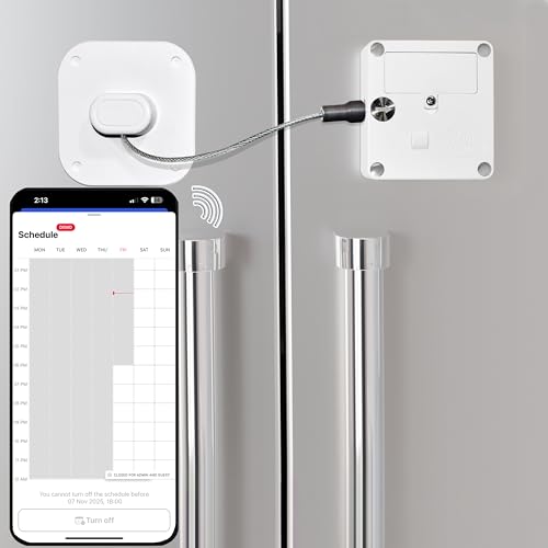 Image of Habit Control Bluetooth Lock for Fridge & Cabinets - Timed Lock Box to Reduce Access to Snacks, Food & Liquor - Smart App with Simple, Timer & Schedule Modes - Supports Focus & Healthy Habits