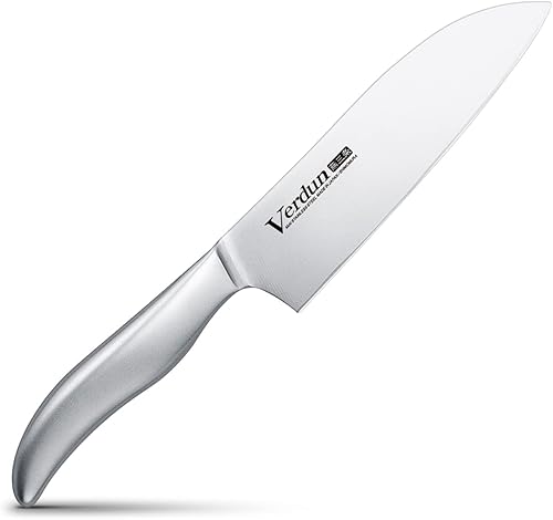 Shimomura Kogyo - Cuchillo Verdun Santoku fabricado en Japón 6496in acero molibdeno vanadio compatible con lavavajillas OVD-11 Niigata Tsubame Sanjo