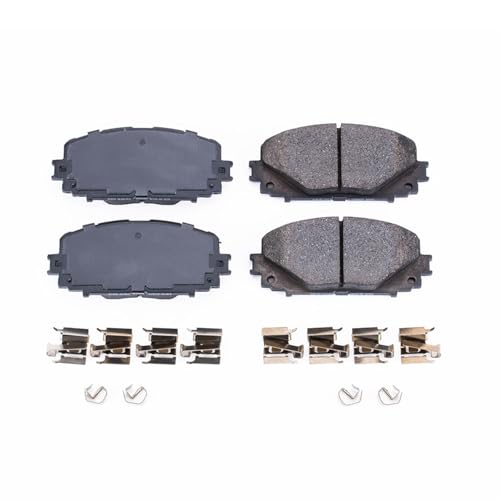 Image of PowerStop Front Brake Pads for Toyota Yaris 2012-18 - Z17 Ceramic Brake Pads with Installation Hardware, 17-1628