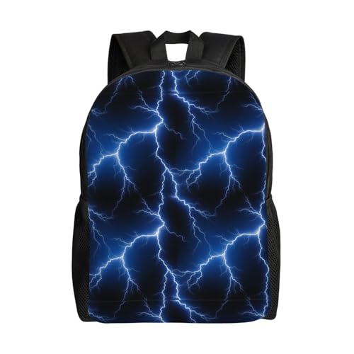 Camping Outdoor Backpack Big Capacity Rucksack Cool Lightning Dark Blue College Bookbag Men Women