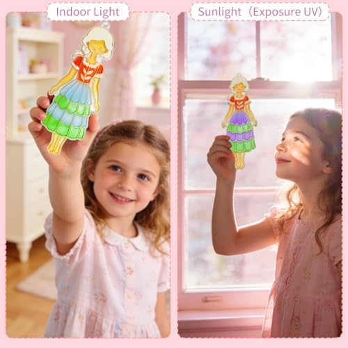 Zyxeloo Princess Unicorn DIY Window Art Suncatcher Kit 10 Pcs for Kids 5-12 — view 4