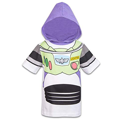 Disney Toy Story Boys Hooded Shirt Toy Story Costume Tee - Buzz Lightyear and Sheriff Woody (Buzz Lightyear, 5T)