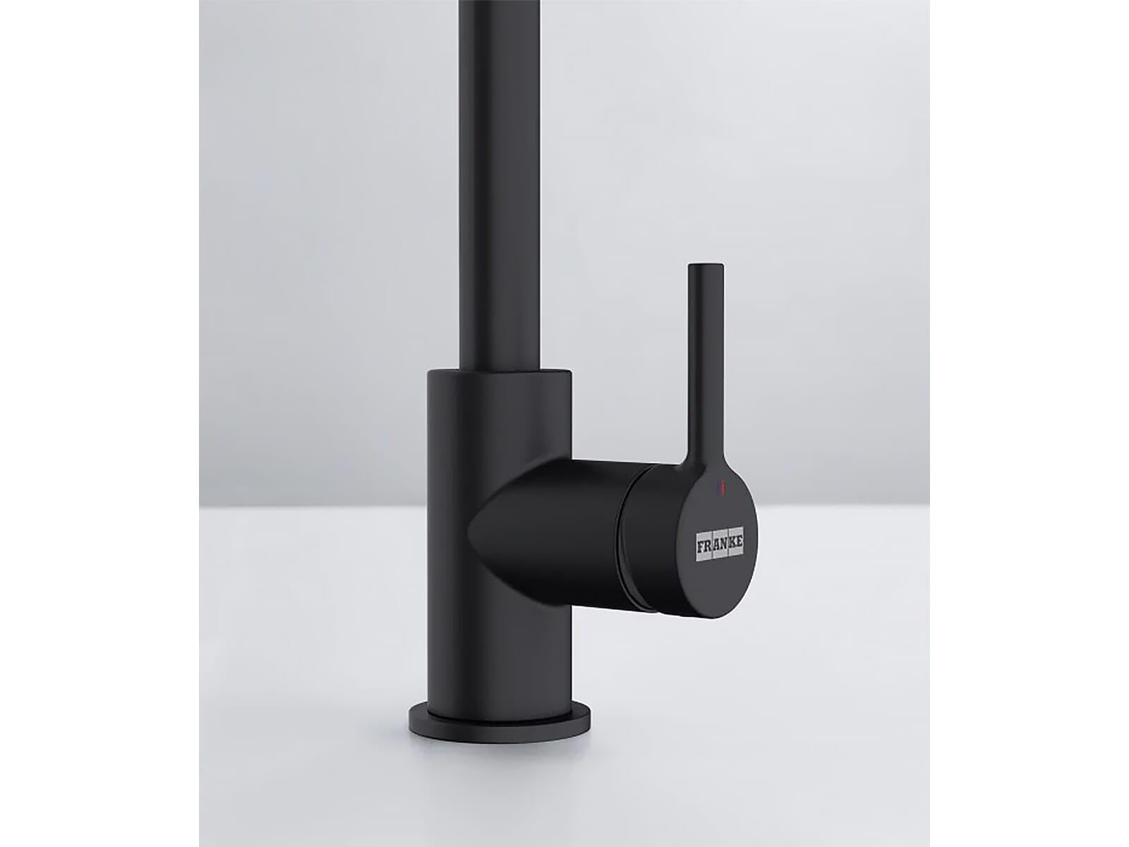 FRANKE 115.0693.393, Grifo del fregadero de la cocina Lina L, Negro mate