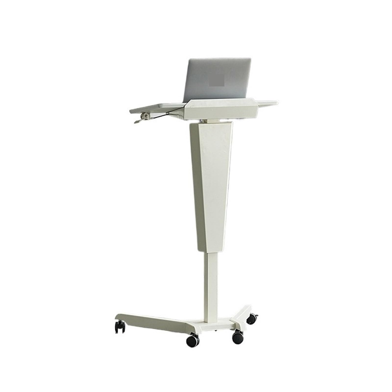 FZL02068LM Speaker Height-adjustable Conference Room Lectern Emcee Standing Desk Mobile Podium Pulpit(White)