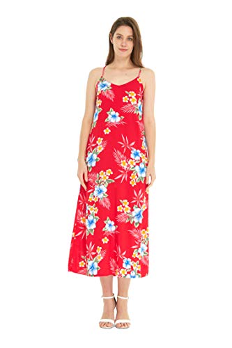 Image of Matchable Family Hawaiian Luau Men Women Girl Boy Clothes in Hibiscus Red