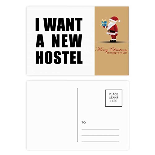 Cartes postales I Want A New Hostel Père Noël pour vos vœux de fin d'année