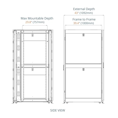 Image of Tecmojo 48U Server Rack Cabinet - PRE-Assembled 32inch Width 43inch Depth IT Network Equipment Cabinet Rack Enclosure with Casters - 3000lbs Weight Capacity, White
