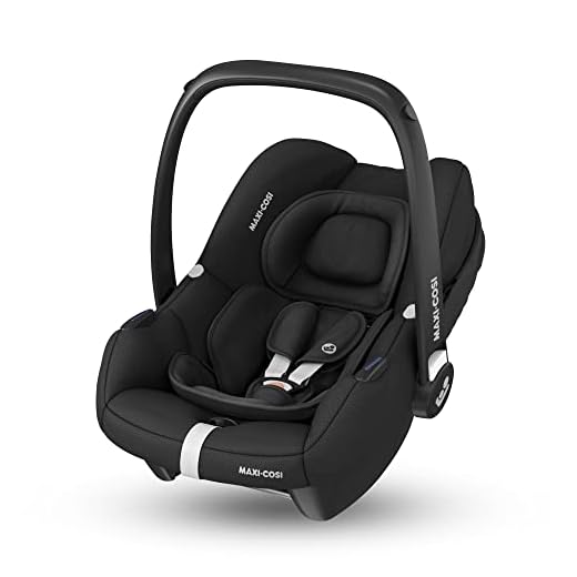 Maxi-Cosi CabrioFix i-Size Silla de Coche bebé grupo 0+ i-Size, para bebés recién nacidos desde 40 hasta 75 cm, con reductor acolchado y capota, Essential Black