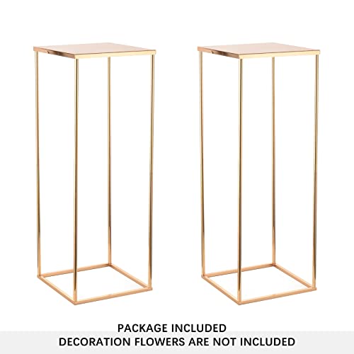 Vincigant Plant Stand For Indoor Plants,31.5 Inches Tall Gold Flower Vase For Centerpieces With Top Plate,Corner Plant Pot Holders Set Of 2 #TOP4