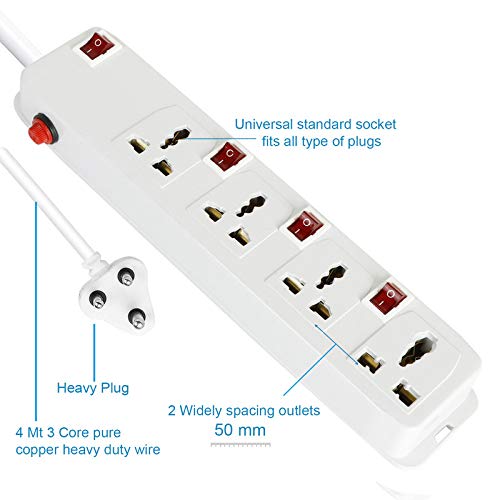 Image of Power Strip 1 'FEDUS Switch Board Extension (LUKO (4 Socket 4 Switch), 4-Meter)