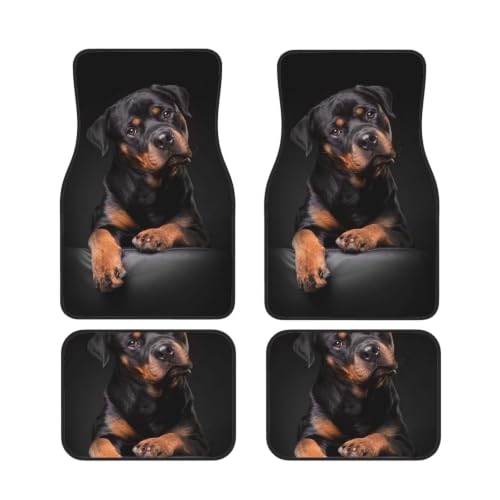 Alfombrillas de coche de Rottweiler de neopreno: juego premium de accesorios para coche