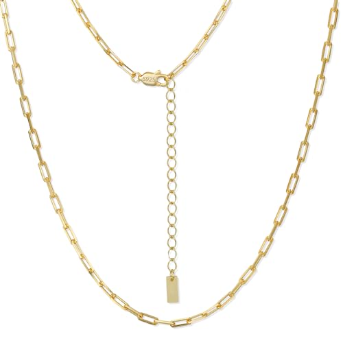 Chaîne trombone pour femme collier sautoir maille rectangle argenté et doré tendance